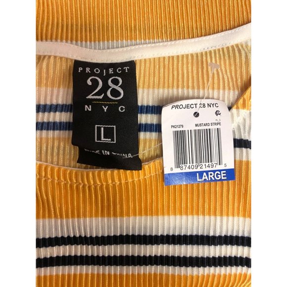 Project 28 NYC House of Polly Striped Cropped T-Shirt NEW WITH TAGS - Picture 2 of 3